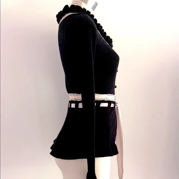 Y2k ALANNAH HILL 100% merino Cardigan with silk ties SIZE 6 - Picture 5 of 15